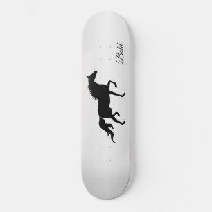 Skate Silhueta de cavalo preto elegante em gradiente cin