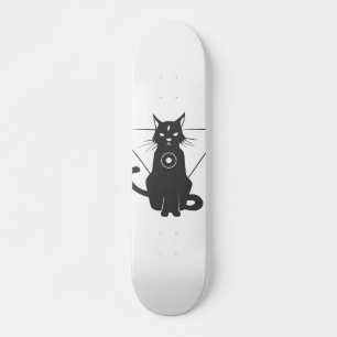 Skate Silhueta de gato mágico - Escolher cor de fundo