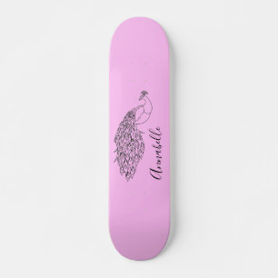 Skate Silhueta de Pavão Nome Personalizado