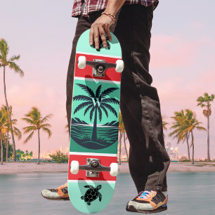Skate Silhueta de Tartaruga de Palmeira Inicial Vermelho
