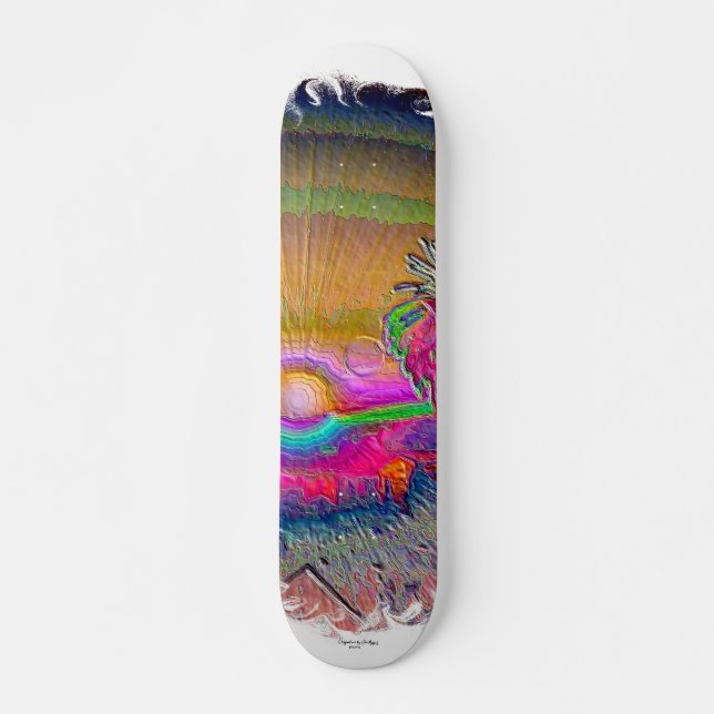 Skate Silverlake Sunset 1 oval, Assinatura de Arte (Frente)