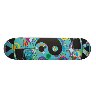 Skate Símbolo azul e preto de Yin Yang