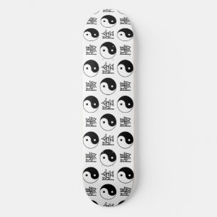 Skate Símbolo branco Yinyang Padrão chinês
