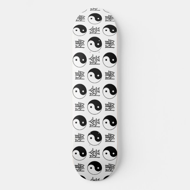 Skate Símbolo branco Yinyang Padrão chinês (Frente)
