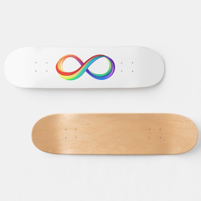 Skate Símbolo de Infinidade Arco-Íris em Camadas (Horz)