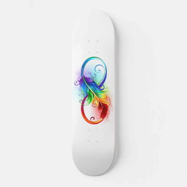 Skate Símbolo de Infinito com Pena de Arco-íris (Frente)