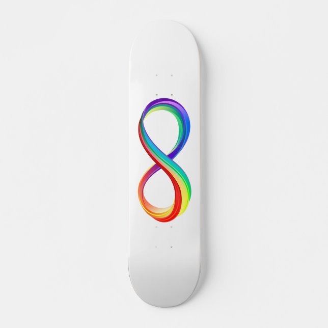 Skate Símbolo de Infinito de Arco-íris em Camadas (Frente)