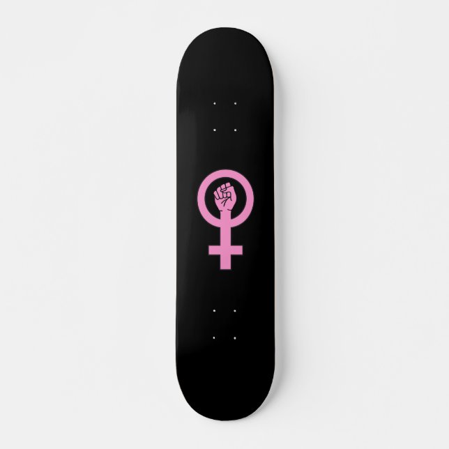 Skate Símbolo feminista negro (Frente)