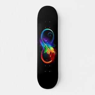 Skate Símbolo infinito com pena de arco-íris