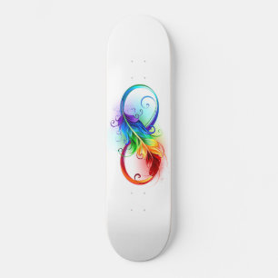 Skate Símbolo infinito com pena de arco-íris