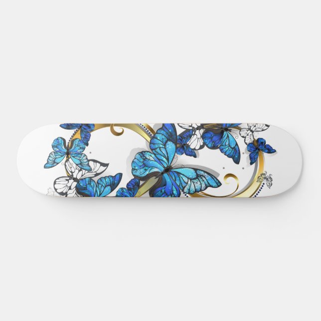 Skate Símbolo Infinito de Borboletas Azuis Morpho (Horz)
