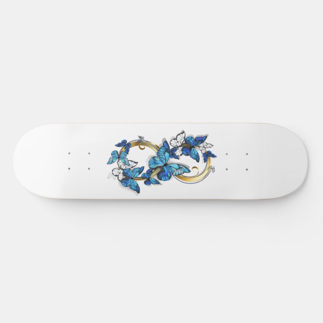 Skate Símbolo infinito de borboletas azuis Morpho (Horz)