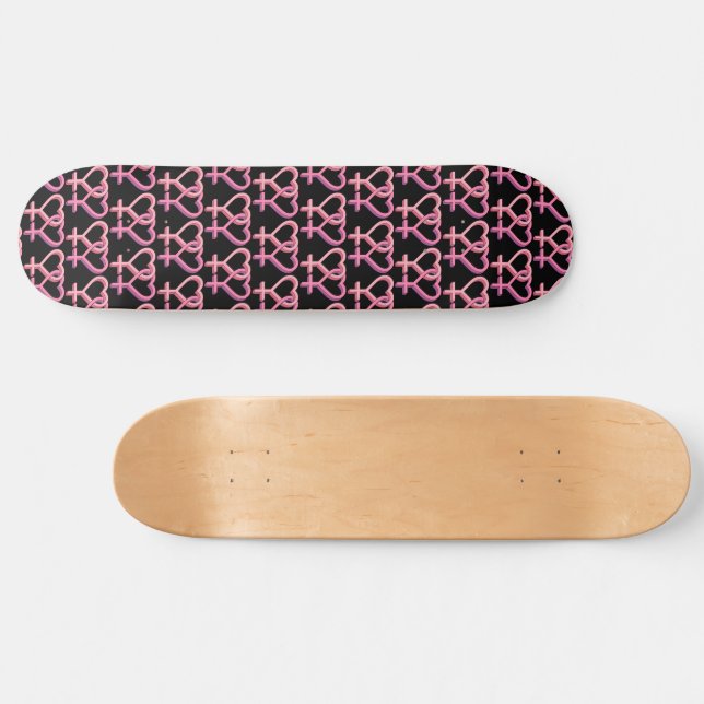 Skate Símbolo Lésbico Orgulho Coração (Horz)