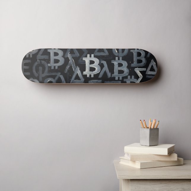 Skate Símbolos de Bitcoin (Estilo: 12) (Arte de parede (Horz))