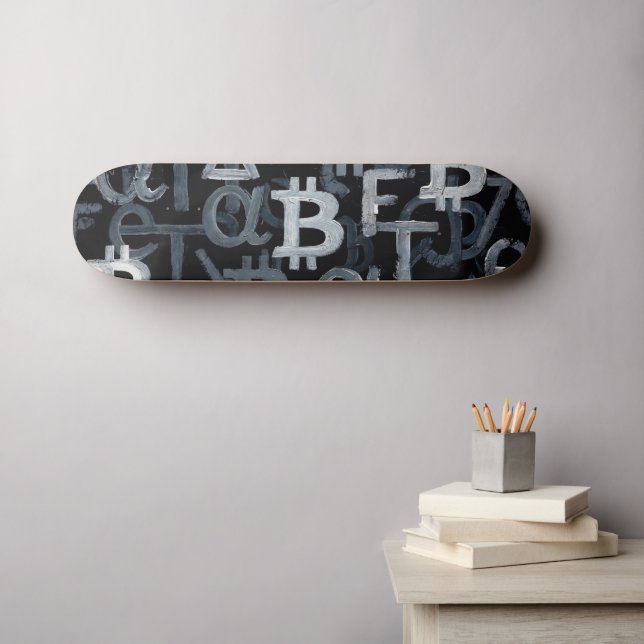 Skate Símbolos de Bitcoin (Estilo: 6) (Arte de parede (Horz))
