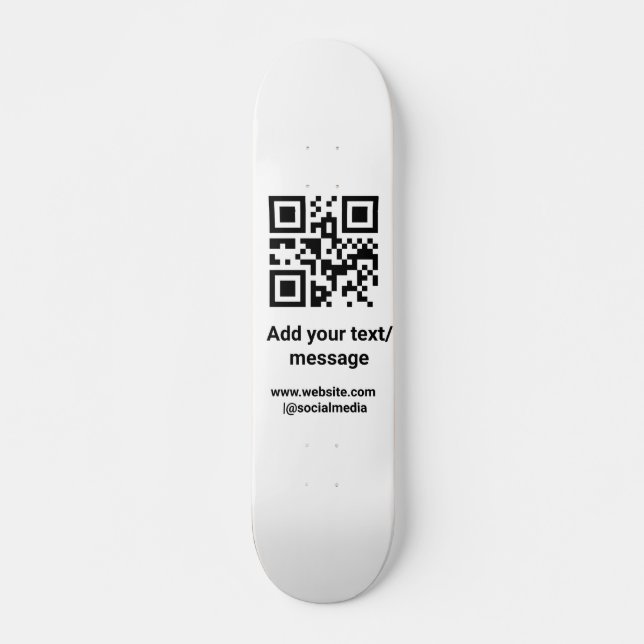 Skate simple custom barcode add your text website QR Cla (Frente)