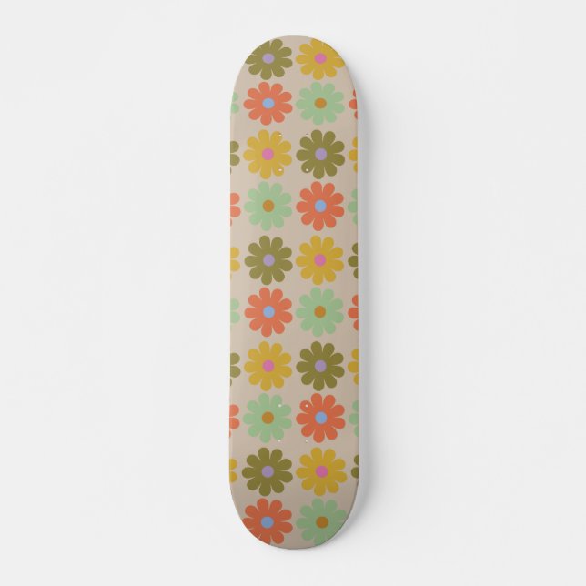 Skate Simple Pastel Vintage Flower Pattern (Frente)