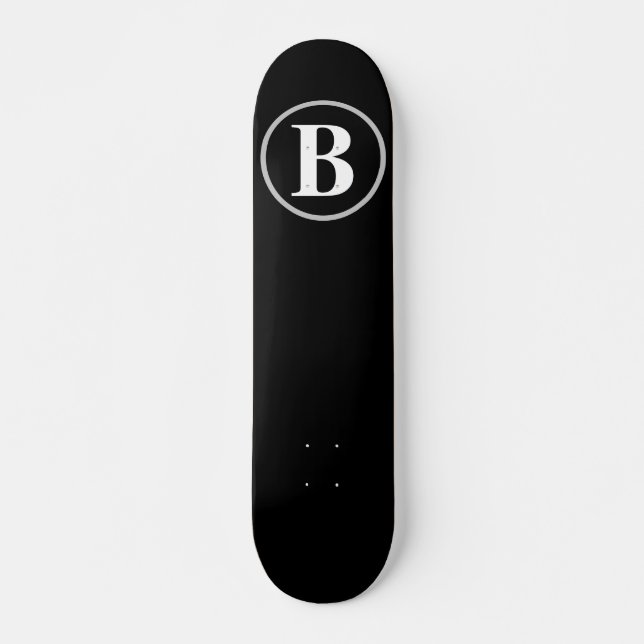 Skate Simples Elegante Branco Monograma Personalizado Sk (Frente)