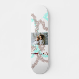 Skate simples minimal ADICIONE SUA FOTO TEXTO brilho azu