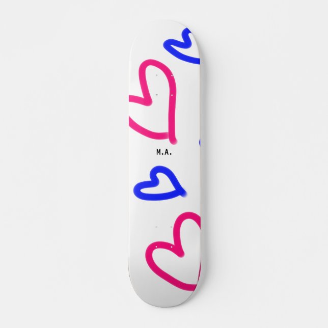 Skate SIMPLES MINIMAL.CUTIE ADICIONAR NOME BEBÊ coração  (Frente)
