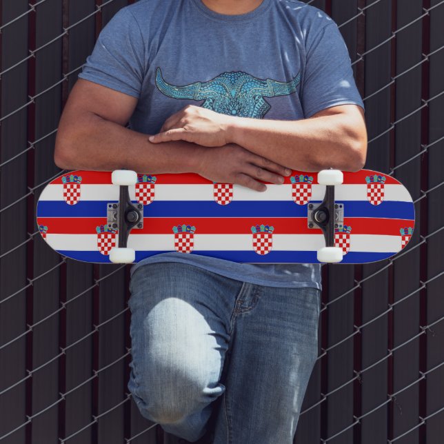 Skate Simples Roupa de Bandeira Nacional da Croácia Mode (Ao ar livre 3)