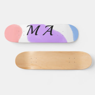 Skate Simples roxo rosa água tinta adicionar seu monogra