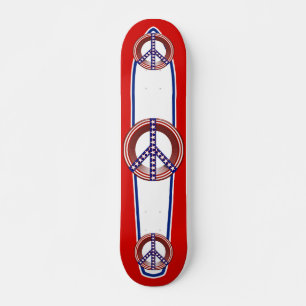 Skate Sinal de Paz Branco Vermelho e Azul