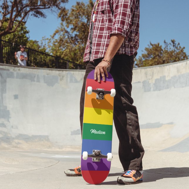 Skate Sinalizador Arco-Íris de Nome Personalizado (Ao ar livre 2)