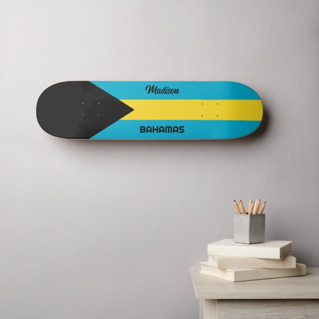 Skate Sinalizador Bahamas de Nome Personalizado (Arte de parede (Horz))