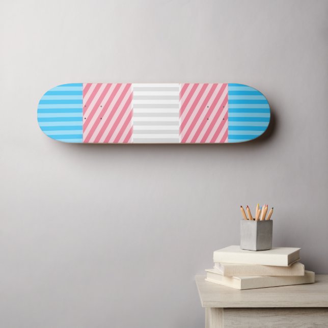 Skate Sinalizador do Abstrato Transgender Pride Stripe F (Arte de parede (Horz))