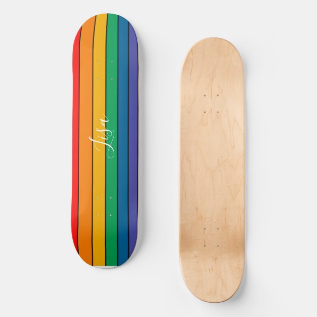 Skate Sinalizador do Orgulho da Faixa Arco-íris LGBTQ Mo (Frente)