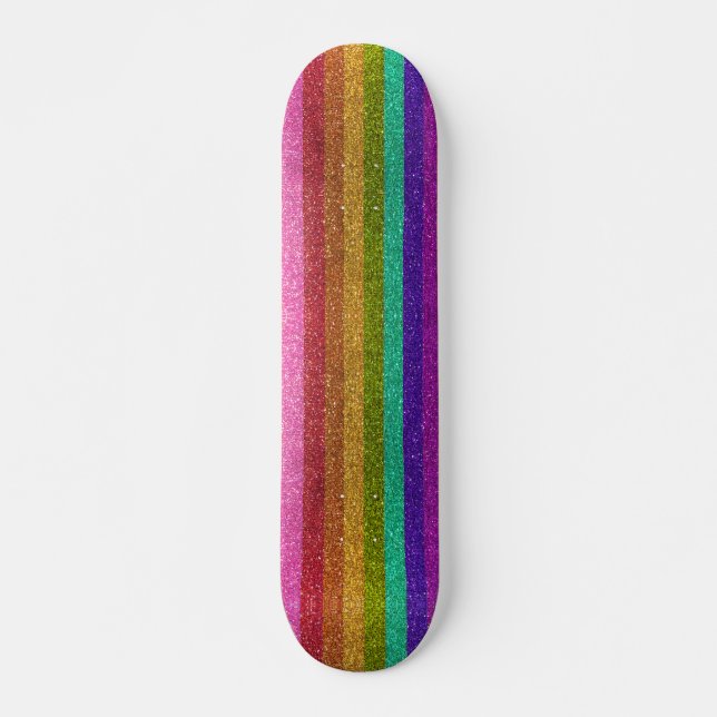 Skate Sinalizador do Orgulho LGBTQIA Glitter Glitter Arc (Frente)