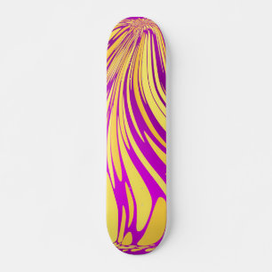 Skate skatboard rosa e dourado