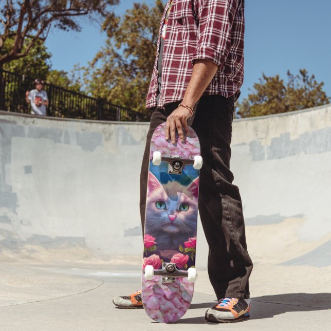 SKATE SKATEBOARDER DE GAROTA E ROSA (Ao ar livre 2)