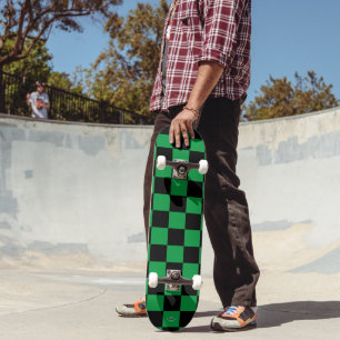 Skate Skateboards Black and Green Checker HAMbWG