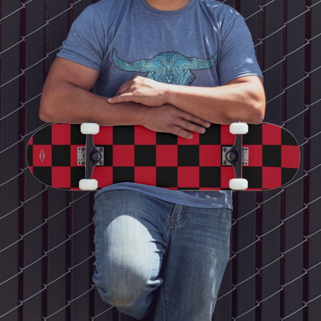 Skate Skateboards Black e Red Checker HAMbWG (Ao ar livre 3)