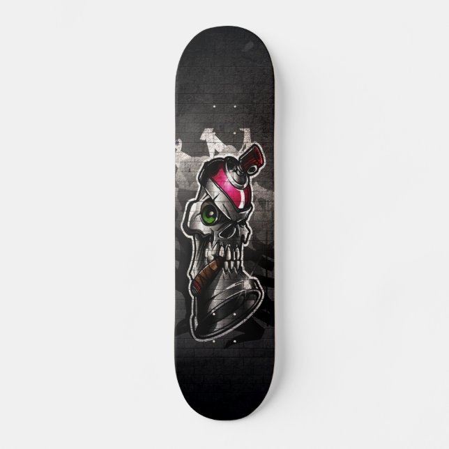 Skate skateboards bombe peinture tête de mort (Frente)