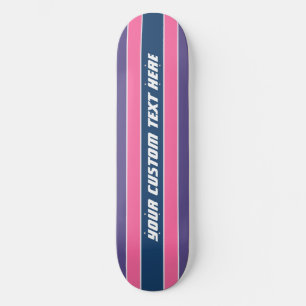 Skate Skateboards com padrão de listras e texto personal
