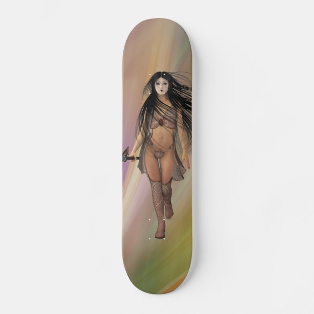 Skate Skateboards de arte feminina da Guerreira Gótica (Frente)