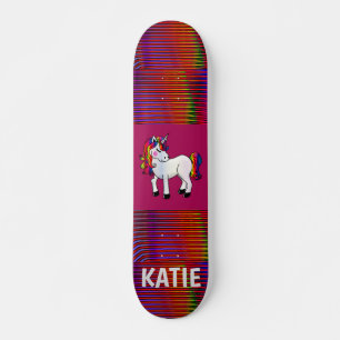 SKATE SKATEBOARDS UNICORN PINK PERSONALIZADOS PARA GAROT