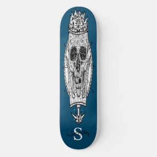 Skate skeleton personalizado Blue Skeleton Rei náutico
