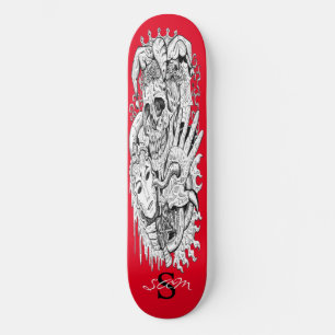 Skate sketboard Monograma Skull Skeleton Court Jester