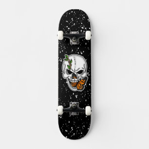 Skate Skull and Monarch Butterfly Digital Art