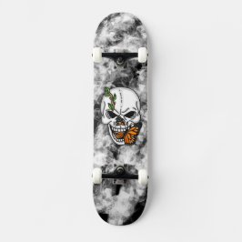 Skate Skull and Monarch Butterfly Digital Art  