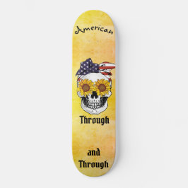 Skate Skull Flag Bow AMERICAN Through and Through Ombre 