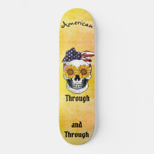 Skate Skull Flag Bow AMERICAN Through and Through Ombre 