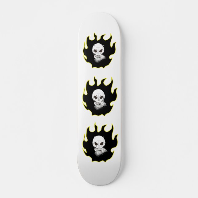 Skate Skull Flame Skateboad (Frente)