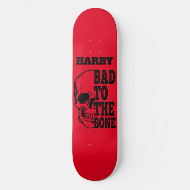 skate Skull personalizado ruim para o Osso (Frente)