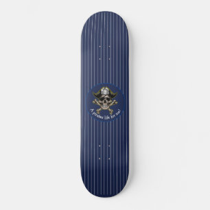 Skate Skull Pirata Náutica Azul