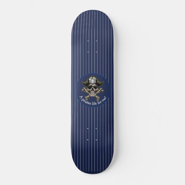 Skate Skull Pirata Náutica Azul (Frente)